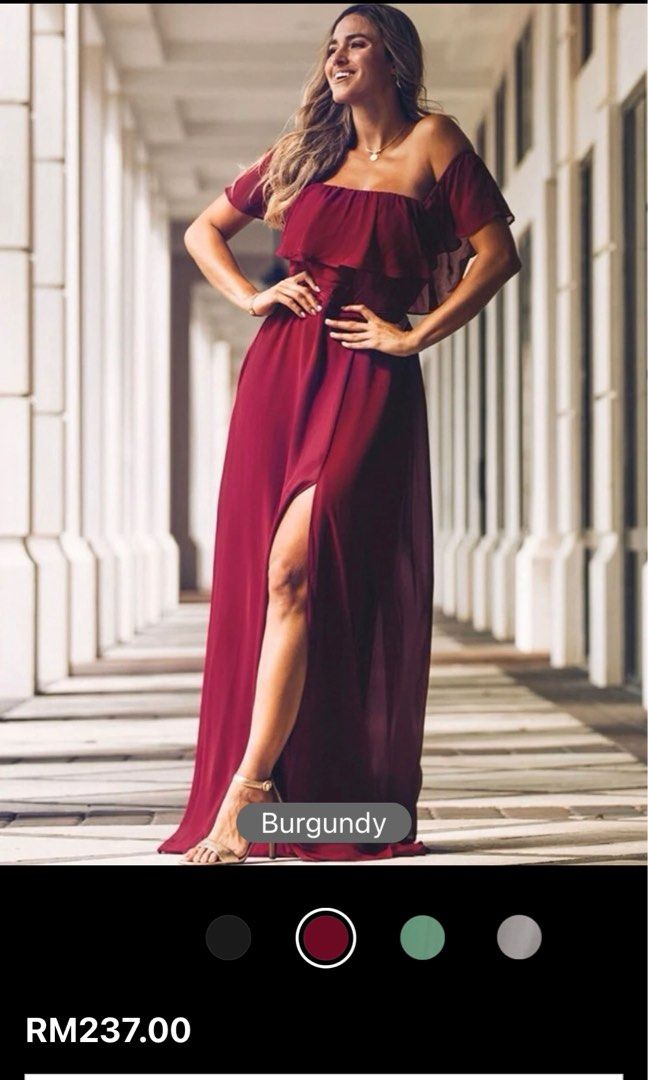 Burgundy dinner dress online