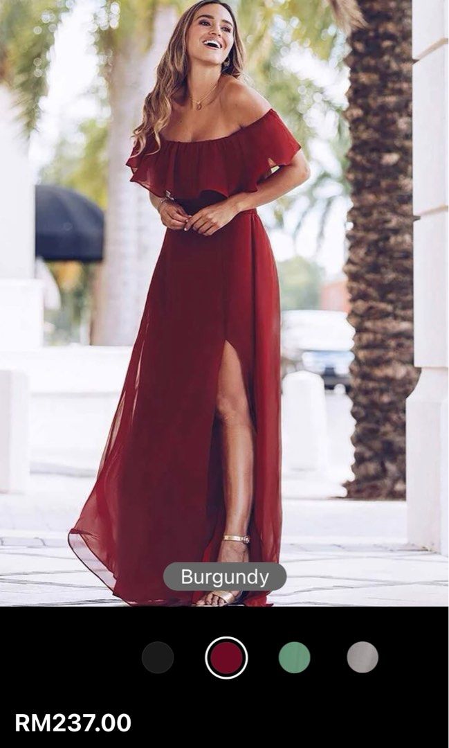 Burgundy sale evening gowns