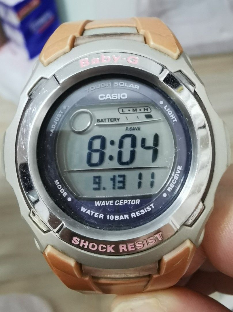 Casio Baby-G BGT-2500 太陽能電波手錶絕版日本製, 女裝, 手錶及配件