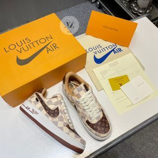 Jordan 1 OFF-LOUIS Louis Vuitton x Nike Air with suitcase Customs.  Unboxing, Review and UV inspect 