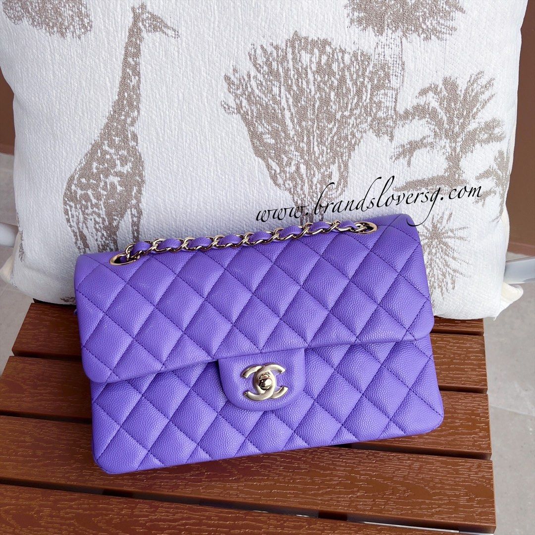 CHANEL 22S Purple Caviar Small Classic Flap LGHW *New - Timeless Luxuries