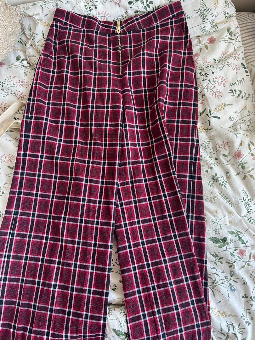 Red black and white plaid pants new arrivals