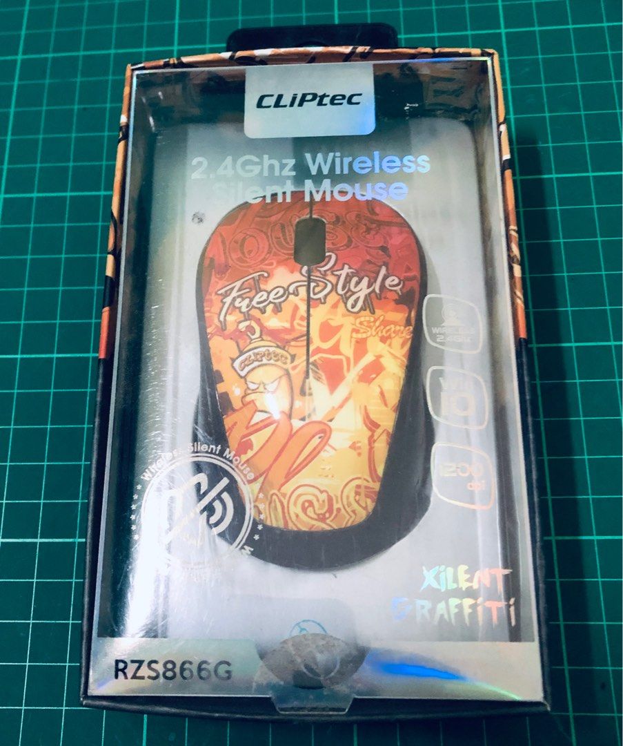 CLiPtec Xilent Graffiti 1200dpi 2.4Ghz Wireless Silent Mouse RZS 866G ...