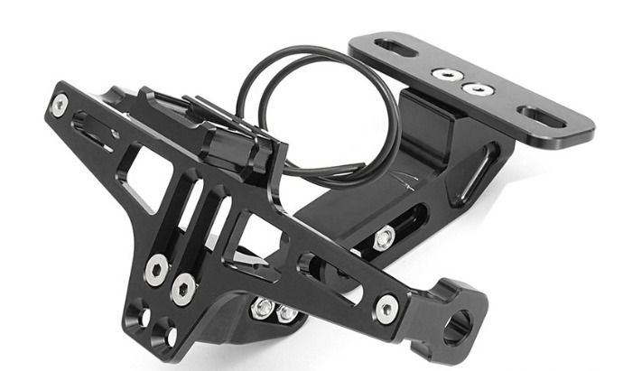 Cnc Frame Motorcycle License Number Plate Holder Bracket With Led Light  Adjustable, Motorcycles, Motorcycle Accessories on Carousell