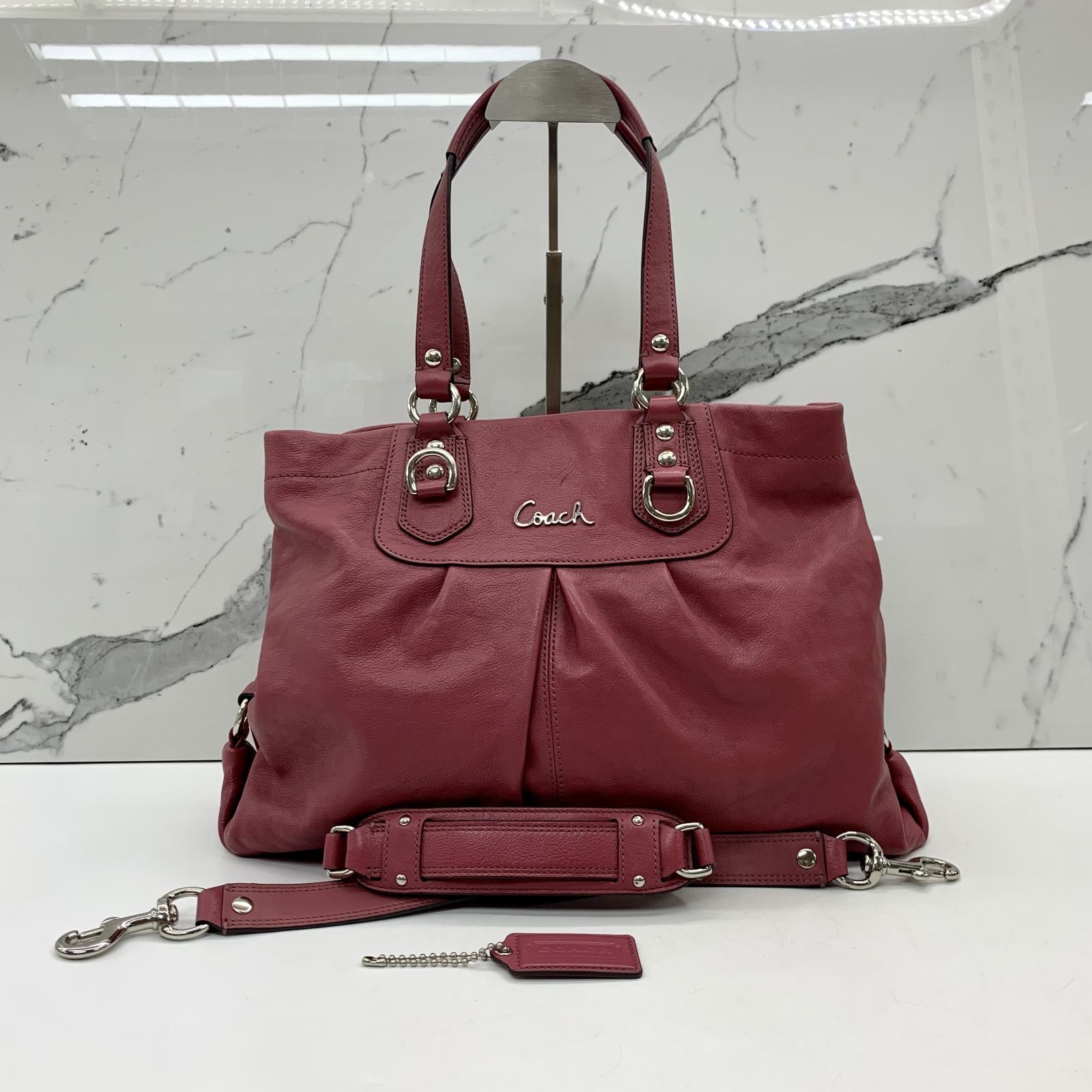 COACH F15513 RED ASHLEY 2 WAY SHOULDER BAG 237028841 AL, Luxury