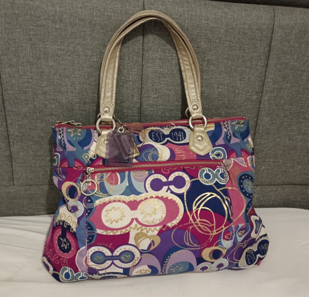 Coach Poppy Large Tartan Plaid Glam Tote Bag - Limited Edition – Pink Lemon  Standard