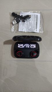(COD) POWERBANK + Headset Bluetooth M10 TWS Wireless Earphones With Charging Box