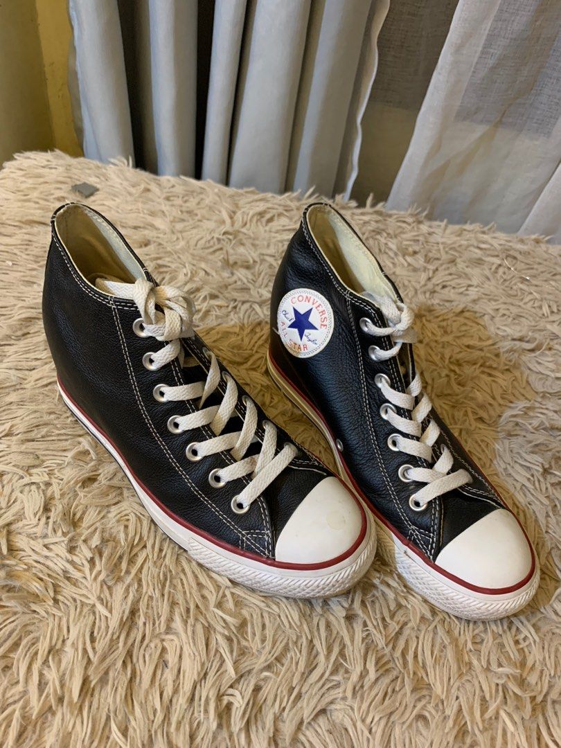 Black hot sale converse wedges