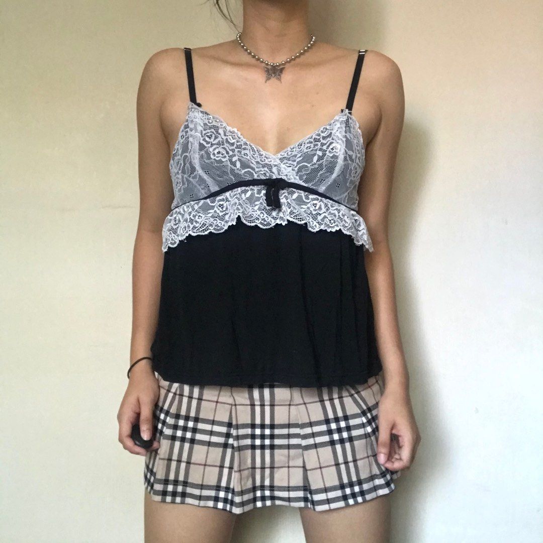 y2k coquette lace top (Category: Sleeveless) located in Batangas. Submitted by retrowinx_ (Listing ID 1254593731, Image 1). Description: can fit to small to medium love the fabric of this super comfortable <33 no flaws! .
