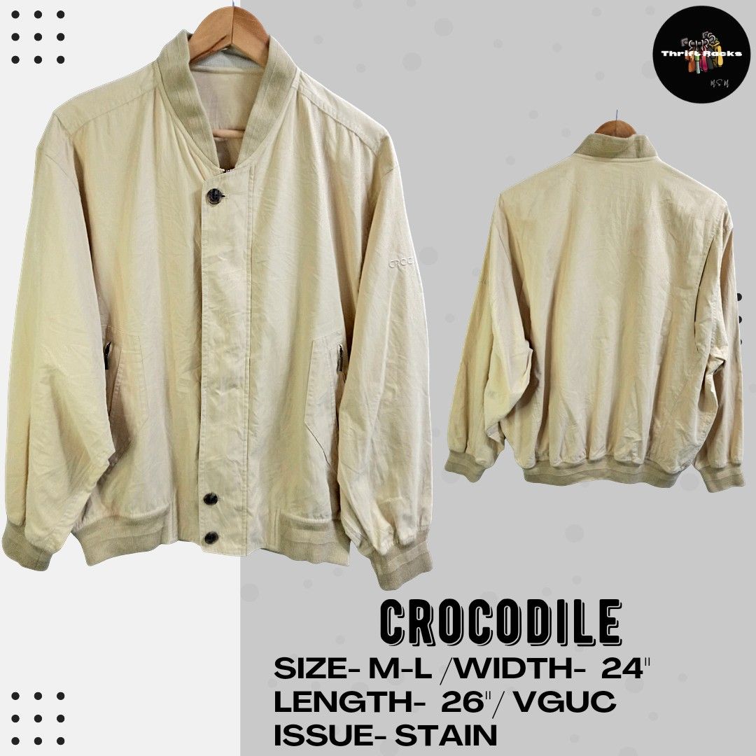 Crocodile bomber jacket, Men's Fashion, Activewear on Carousell