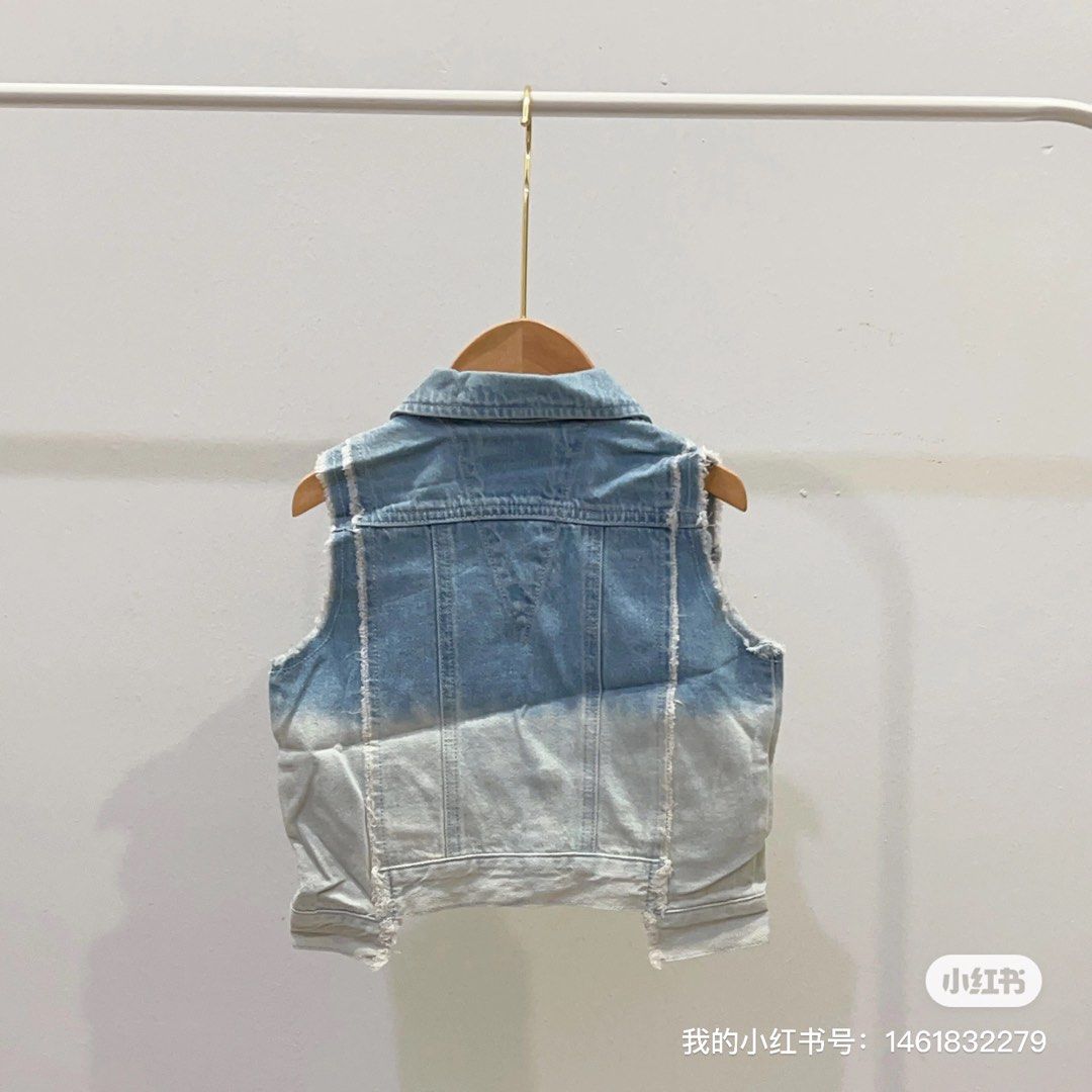 Childrens sleeveless cheap denim jacket