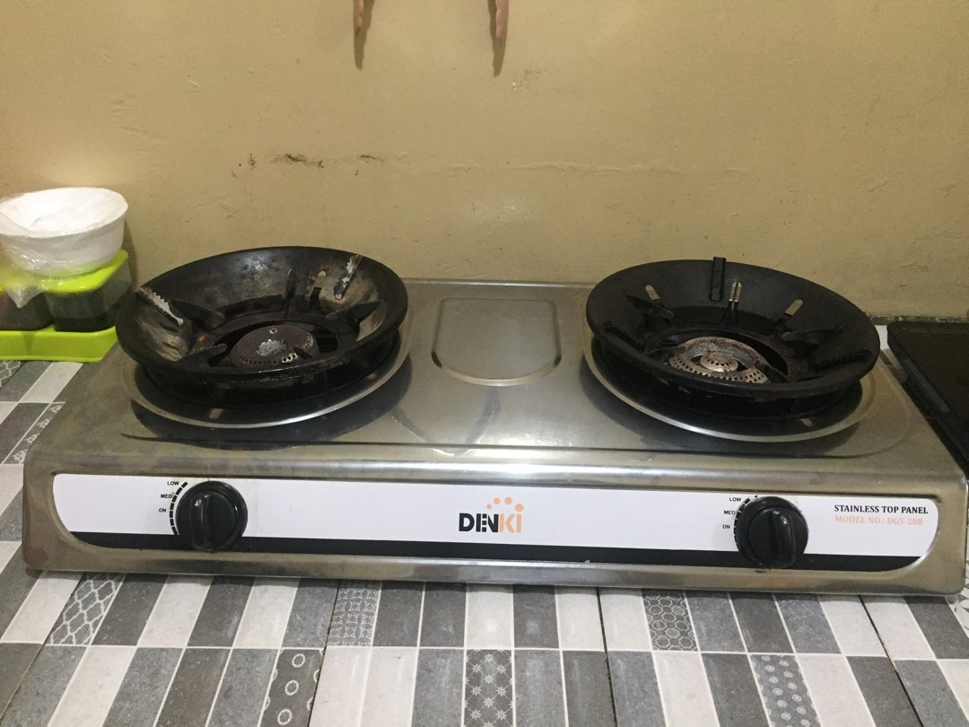 Denki Stainless Steel 2 Burner Gas Stove, TV & Home Appliances, Kitchen