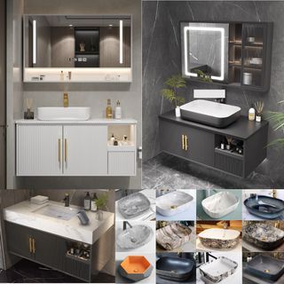 Designer Customize Bathroom Vanity / Gunmetal Vanity / Grey Vanity / White Vanity / Bathroom Vanity / Basin Cabinet /