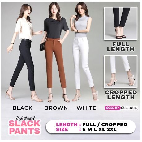 DESINCE Women Elastic Slack Formal Smart Casual Pant High Waist