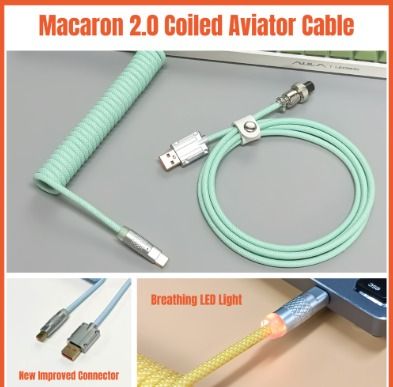 Wooting Detachable USB-C Coiled/Straight Cable Set