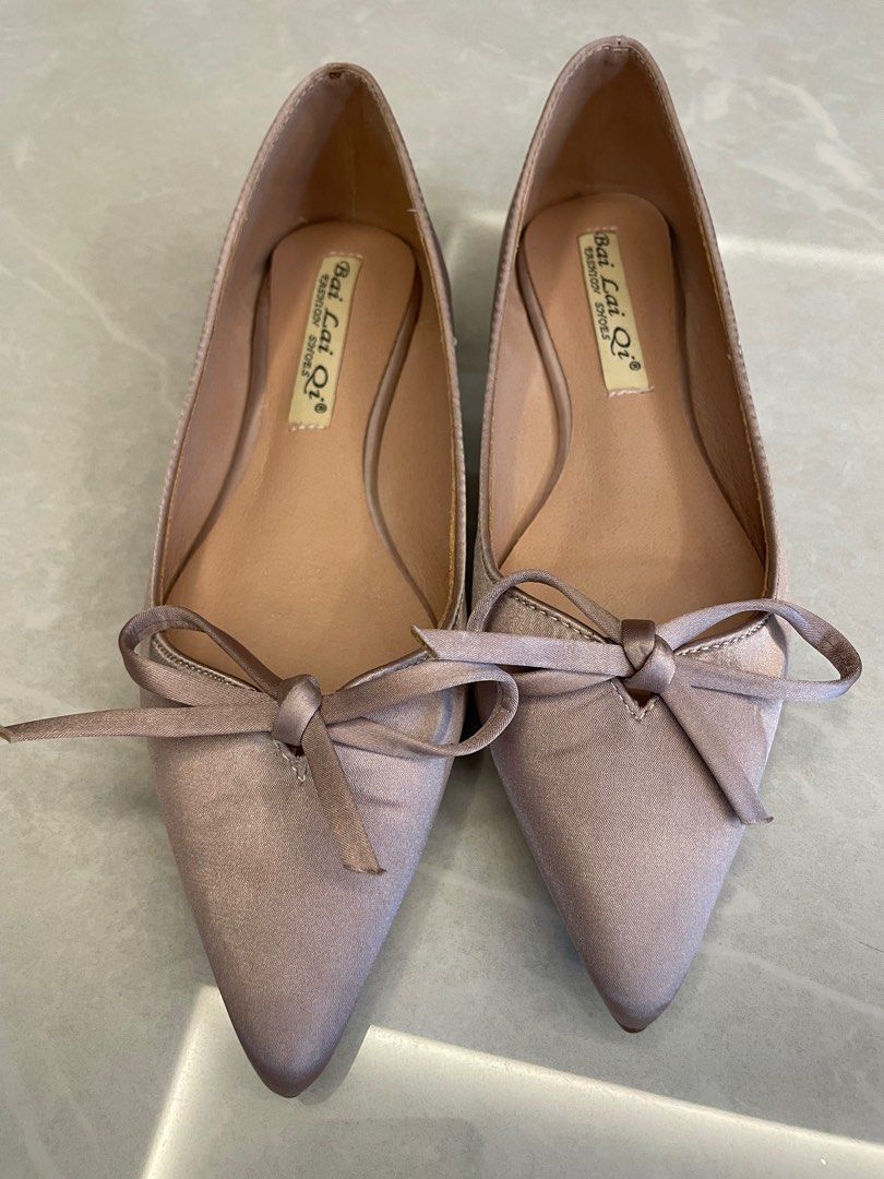Purple velvet flats sale