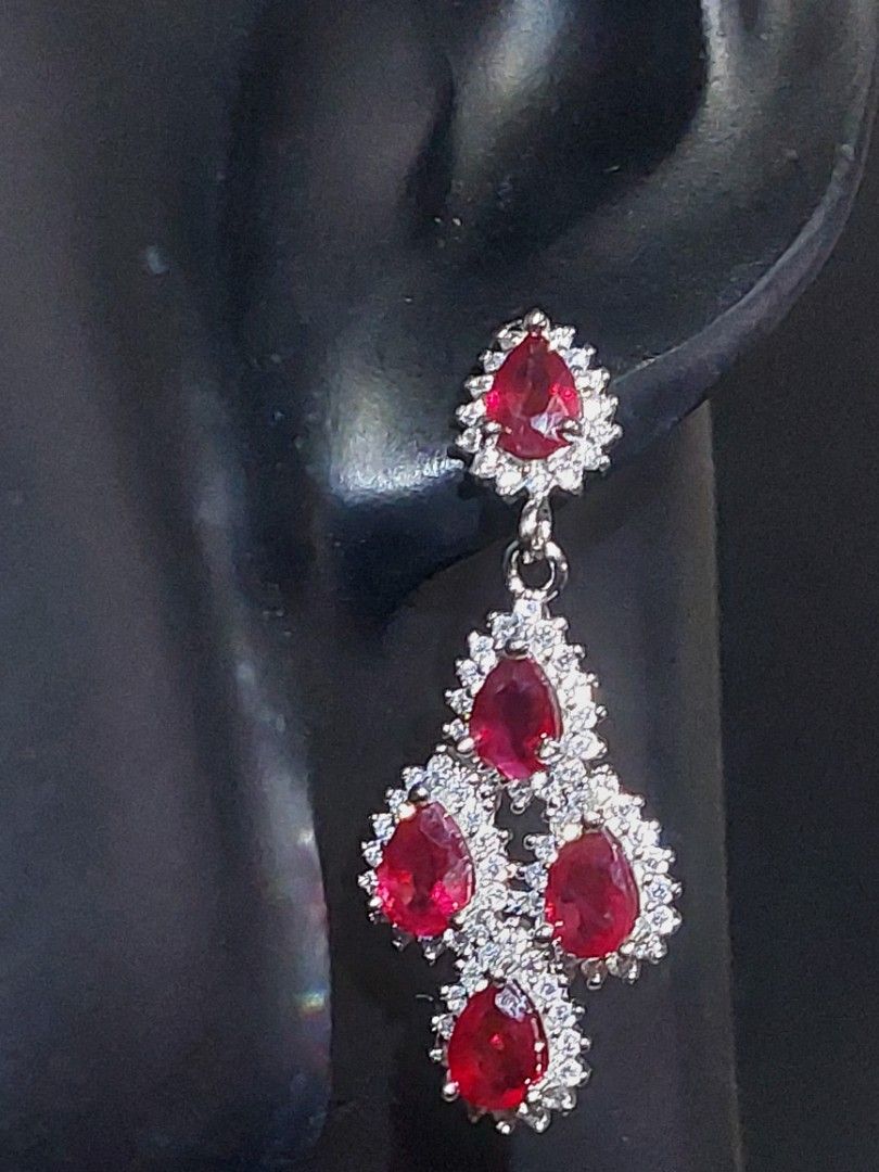 Red hot sale gemstone earrings