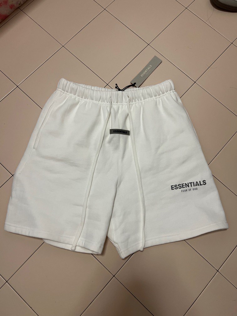 Fear of God Essentials Shorts White, Men's Fashion, Bottoms, Shorts on ...