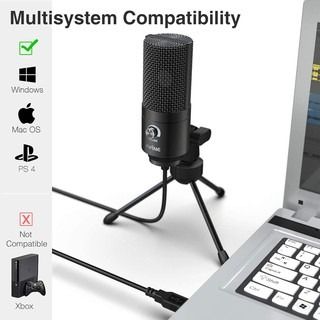 FIFINE USB Gaming Streaming Recording PC Microphone Kit, RGB Condenser  Computer Mic Bundle for Podcasts, Audio, Vocal, Video on  Mac/Desktop/Laptop, with Boom Arm Stand-A6T Blue 