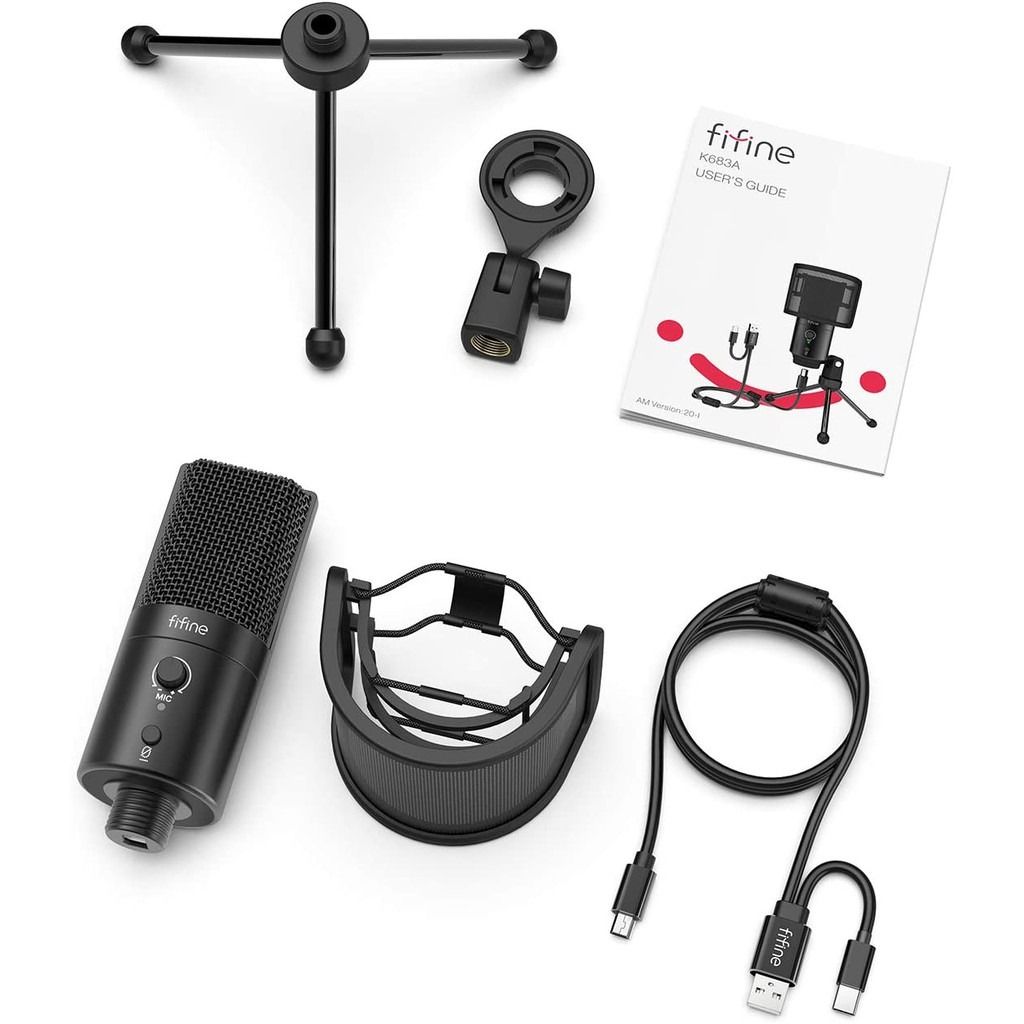 Fifine K683A USB-C Microphone Studio Condenser Mic with Gain Control ...