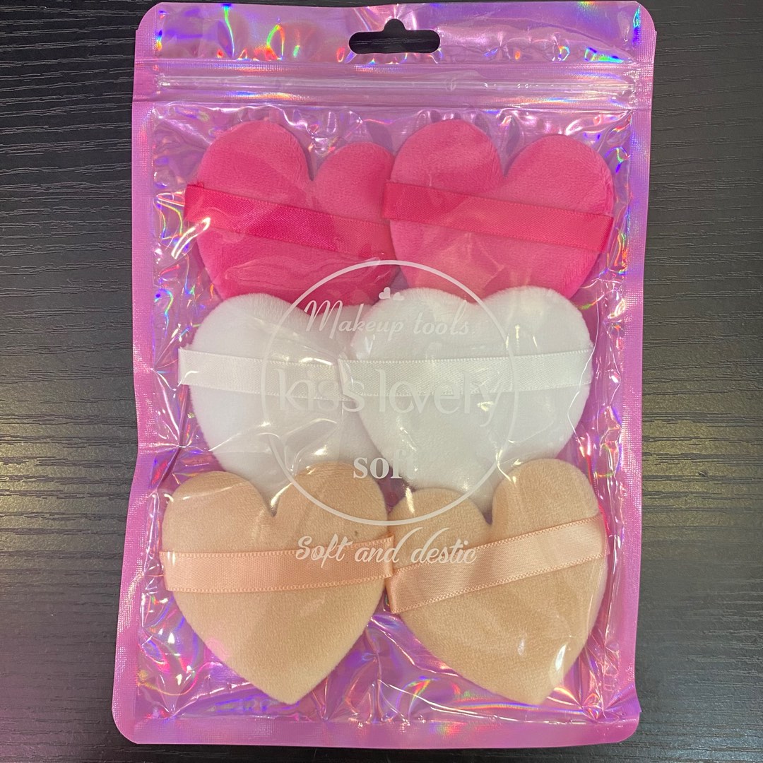 FP-3674 Heart Soft Powder Puff Assrt Color 45741920, Beauty & Personal ...