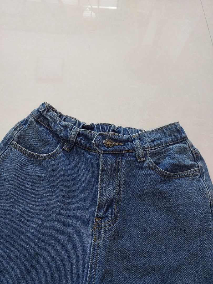 Shop Pocket Detail Denim Culottes with Button Closure and Frayed Grazer Hem  Online | Max Kuwait