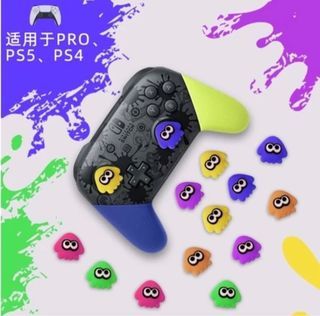 FREE DELIVERY 4pcs Splatoon Thumb grip cover joystick stick cap Nintendo Switch Pro Controller playstation ps4 ps5 2 3