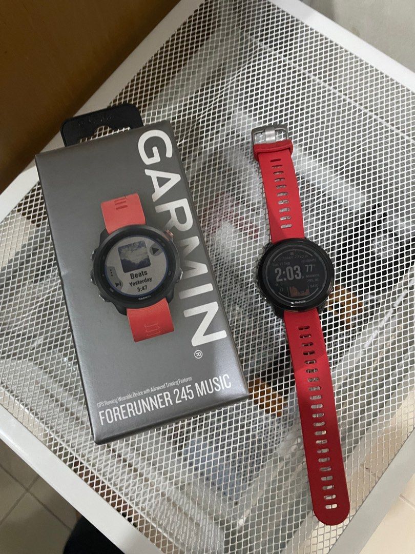 Garmin forerunner 245 shop music lava red