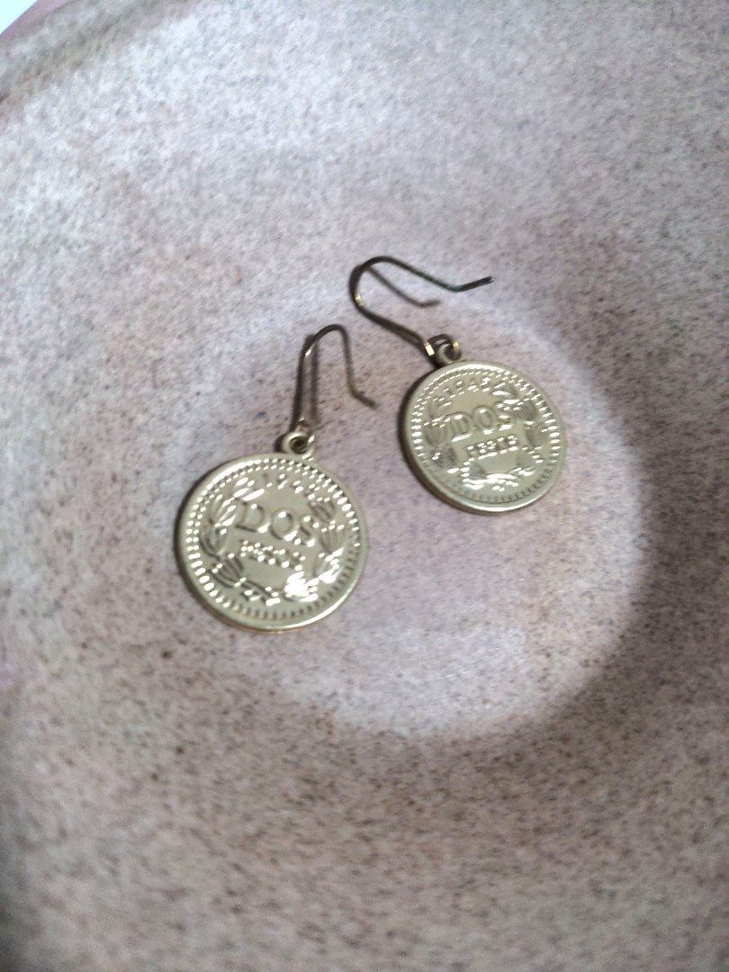 Gold coin clearance earrings