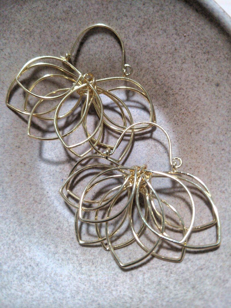 Gold Floral Earrings Women s Fashion Jewelry Organisers