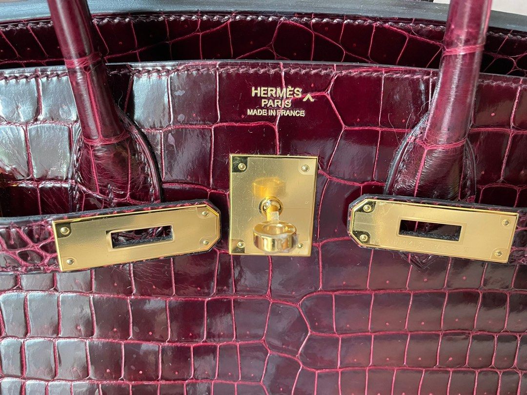 Birkin 25 Bordeaux Crocodile GHW - Buy & Consign Authentic Pre