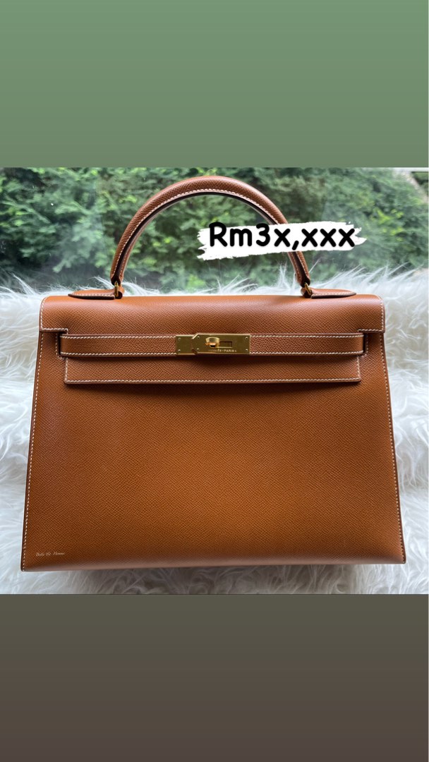 Hermes Kelly Sellier 32 Gold Epsom Gold Hardware