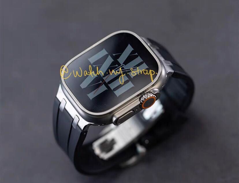 HIGH QUALITY NATURAL RUBBER APPLE WATCH STRAP WITH STAINLESS STEEL
