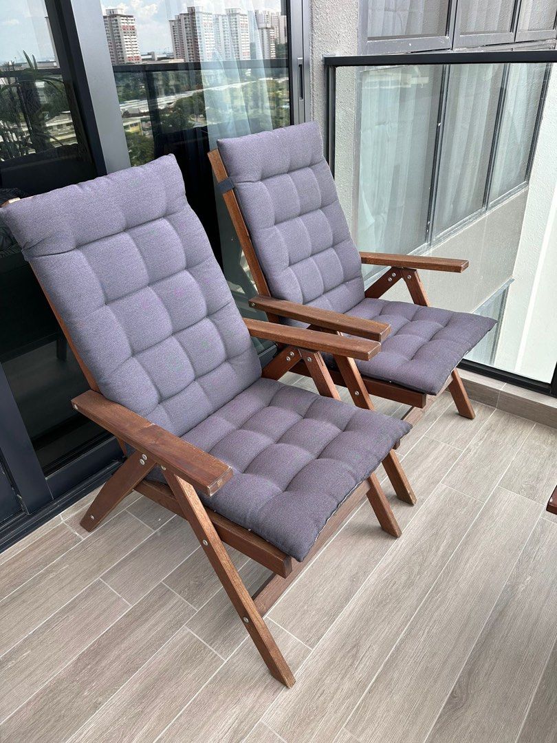 Ikea Outdoor Set Applaro Foldable Table and Nammaro Reclining Chairs