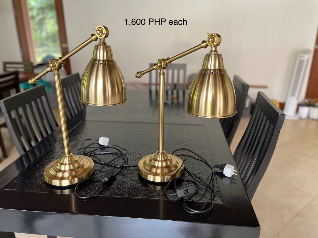 IKEA Barometer Table Lamps and Floor Lamp (brass color), Furniture