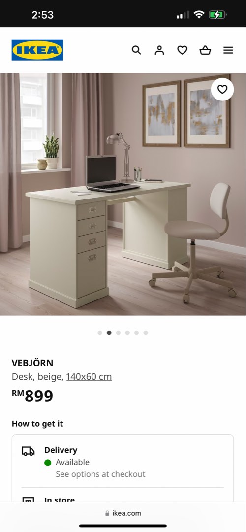 IKEA good quality study table, used less than 10 mths, Furniture & Home