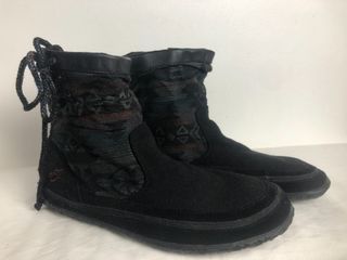 Indian Motorcycle Soft Suede Short Boots with Native Indian American Pattern