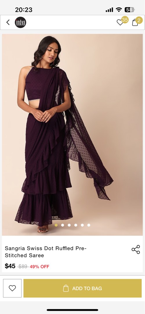 Buy pre new arrivals stitched saree