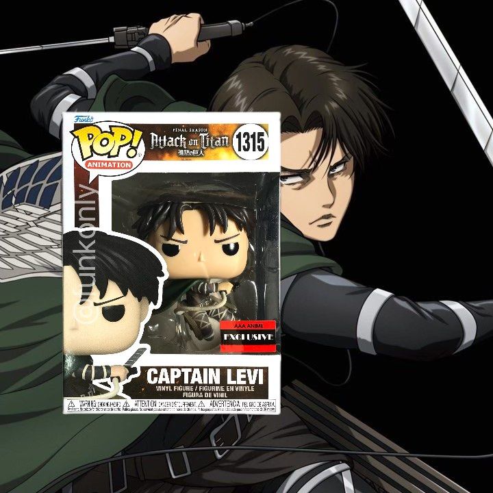 Funko Pop Attack On Titan Captain Levi Ackerman (Final Season) Figure (AAA  Anime Exclusive)