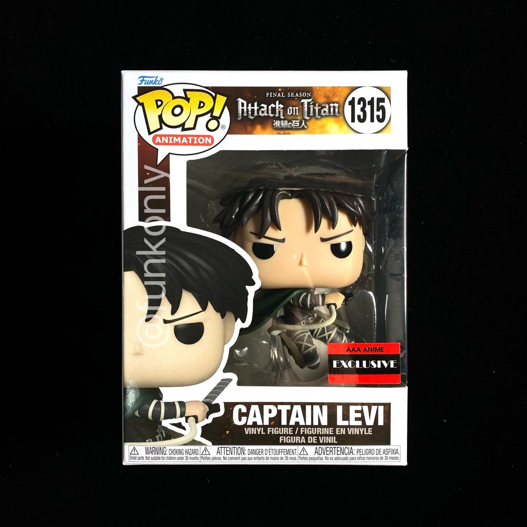 Funko Pop Attack On Titan Captain Levi Ackerman (Final Season) Figure (AAA  Anime Exclusive)