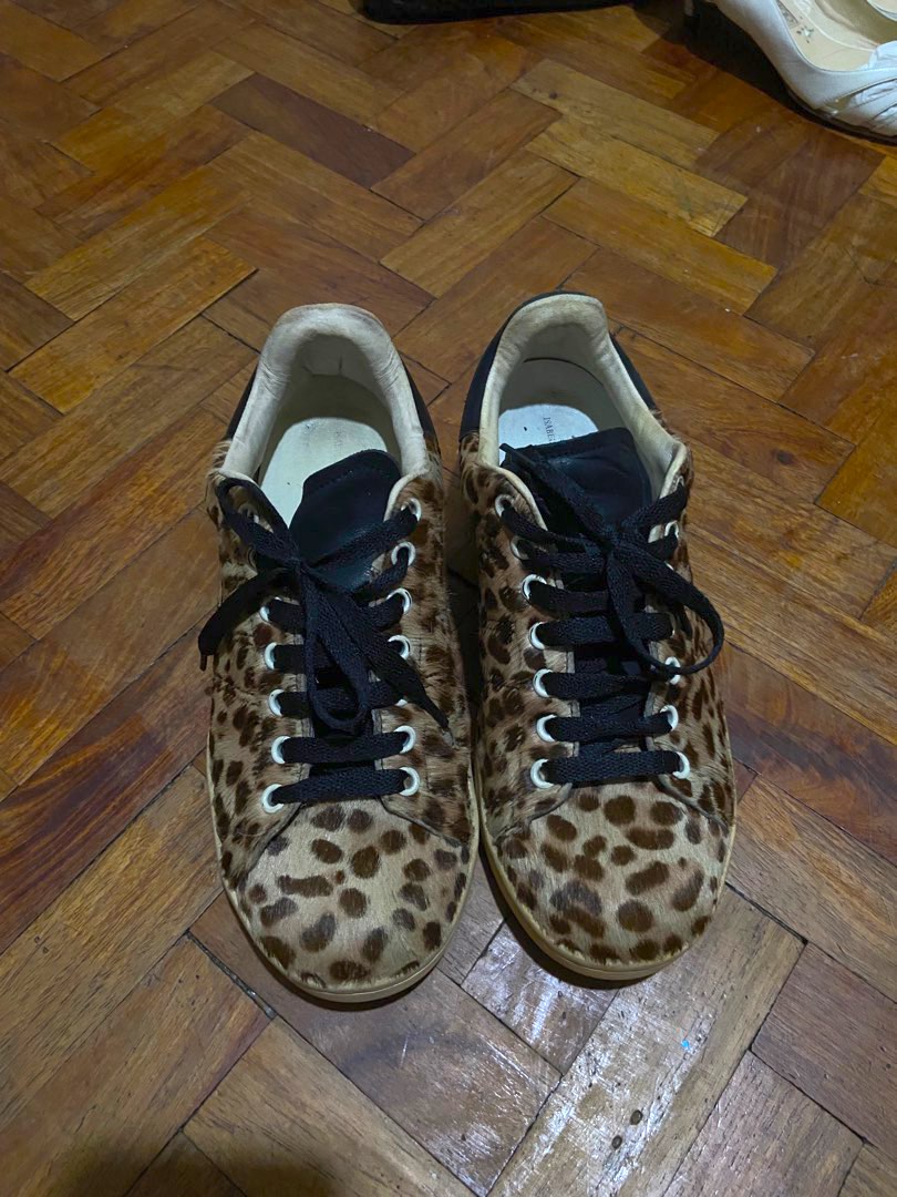 Isabel Marant Pony Hair Sneakers in Leopard Print Women s Fashion