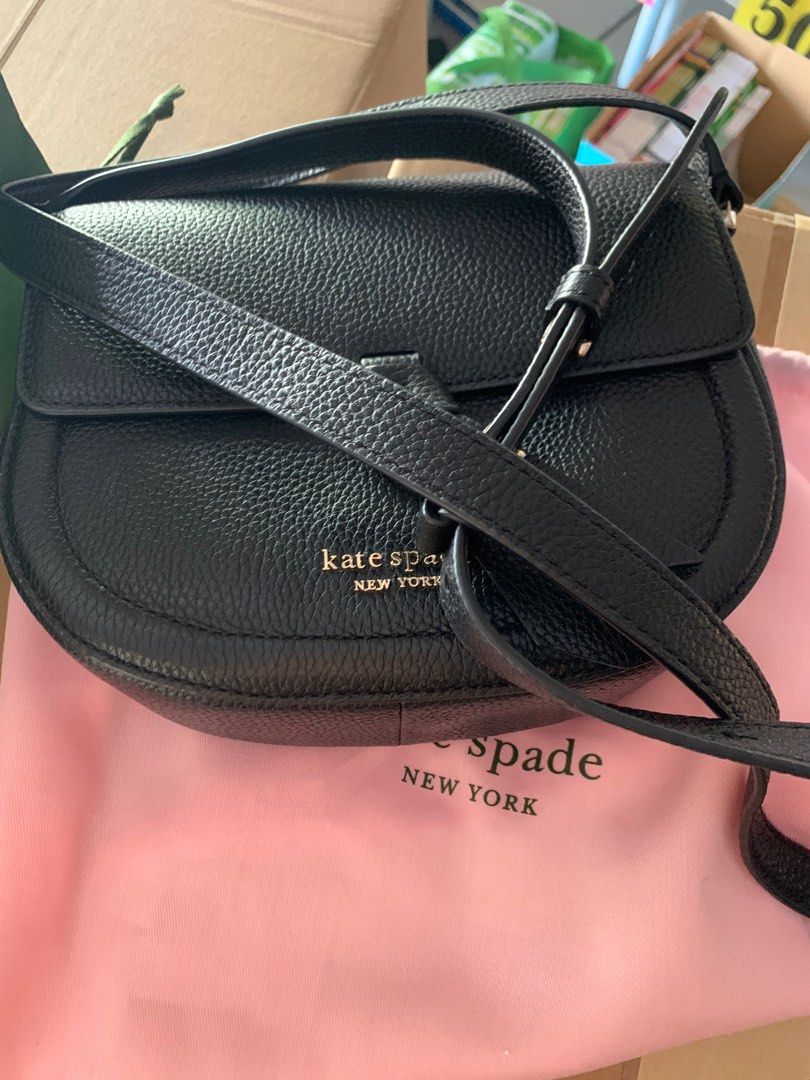 kate spade new york knott medium leather saddle bag