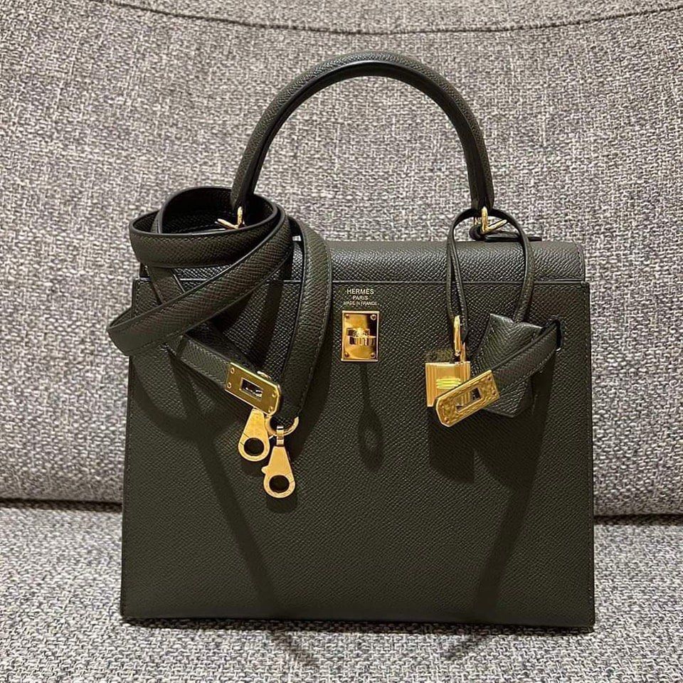 Hermes Birkin 25 C6 Vert De Gris Epsom Leather GHW stamp Z