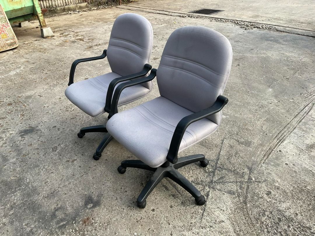 Kerusi Mediumback Office Chair Fabric Armrest Furniture Home