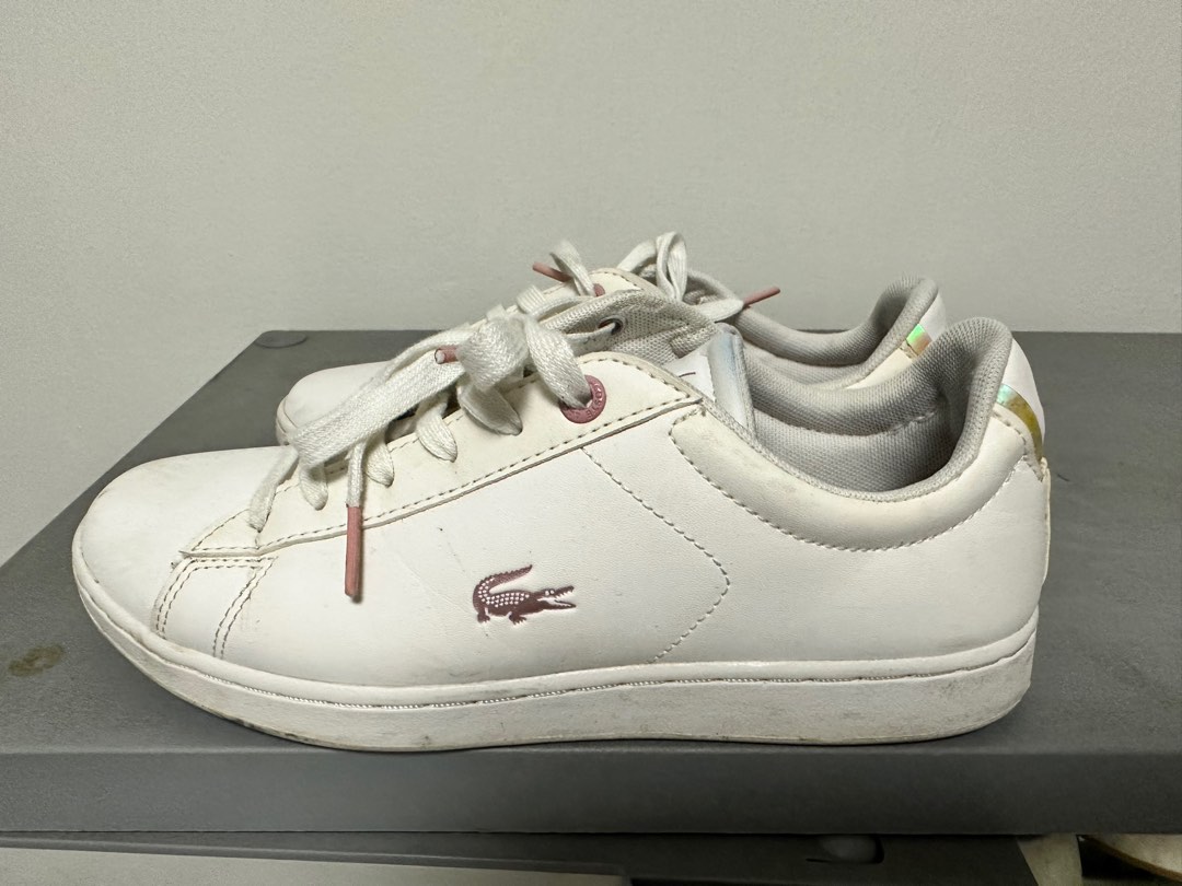 White lacoste hotsell leather trainers