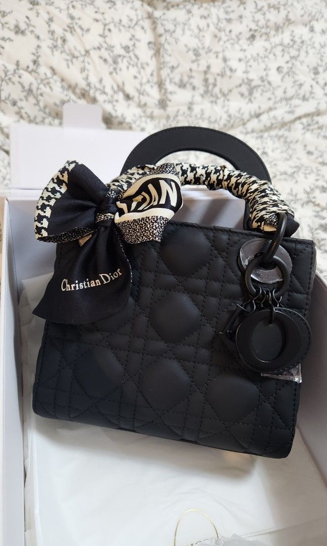 Mini lady dior clearance bag matte black