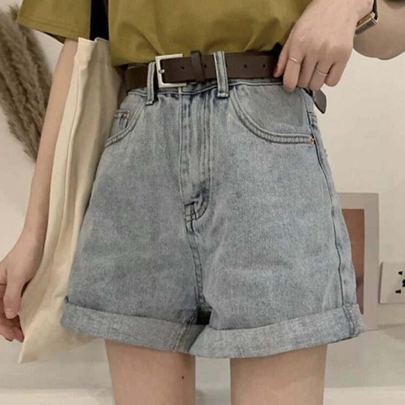 Designer High Waist Straight Denim Shorts For Women With Belt For Women  Sexy Crimping Streetwear Summer Loose Shirts From Candy20211228, $12.67 |  DHgate.Com