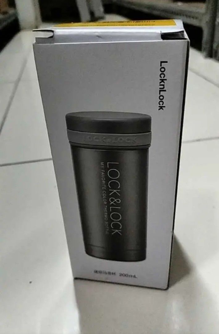 LocknLock Termos 200ml warna hitam, Kitchen & Appliances di Carousell