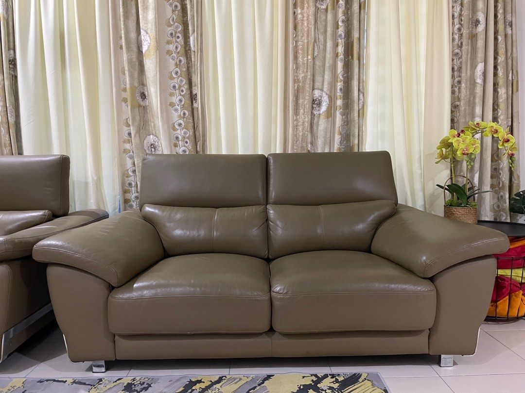 LORENZO leather sofa 3+2+1 [Sungai Buloh], Furniture & Home Living