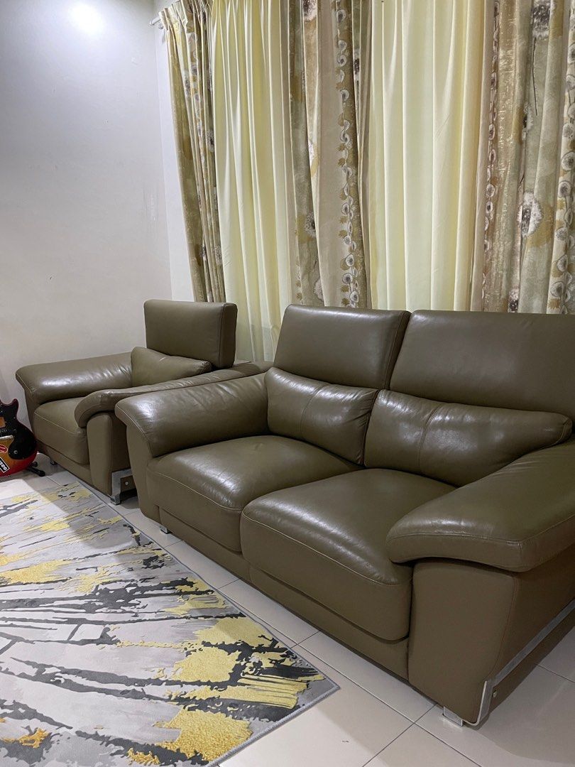 LORENZO leather sofa 3+2+1 [Sungai Buloh], Furniture & Home Living